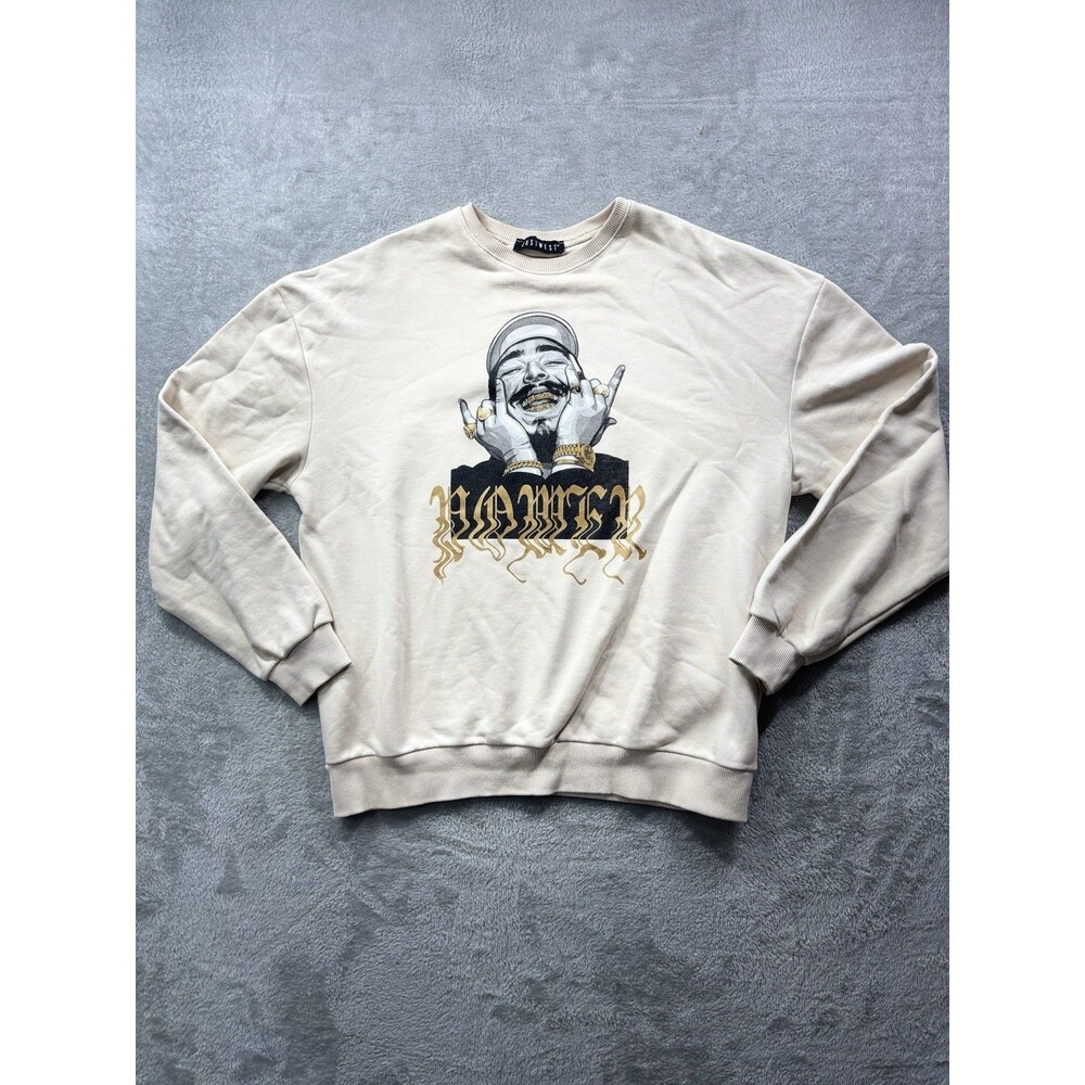 Post Malone Graphic Print Justwest Crewneck Sweatshirt Size XL